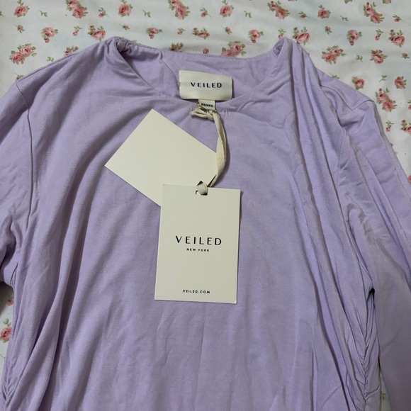 NWT veiled collection lavender rouched jersey top - Picture 4 of 6